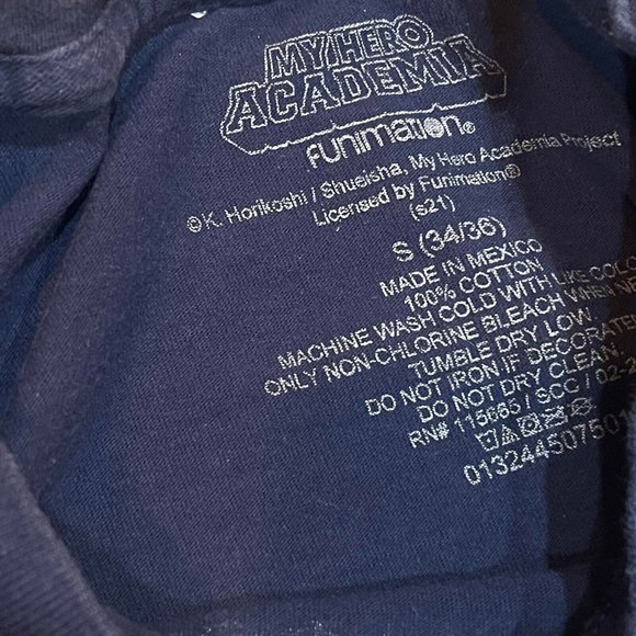 My Hero Academia Funimation Small 34-36 T-Shirt Navy Blue - Picture 4 of 6